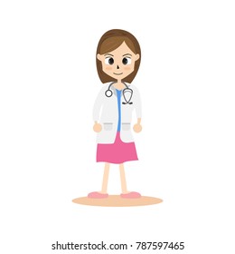 The  professional medical team isolated on white background with copy space for health life concept with cartoon, anime and background  - vector illustration Eps 10.