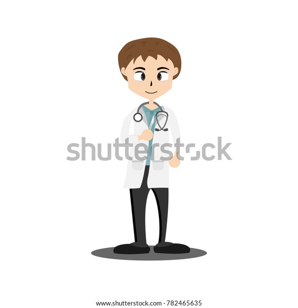 The  professional medical\
team isolated on white background with copy space for health life\
concept with cartoon, anime and background  - vector illustration\
Eps 10.