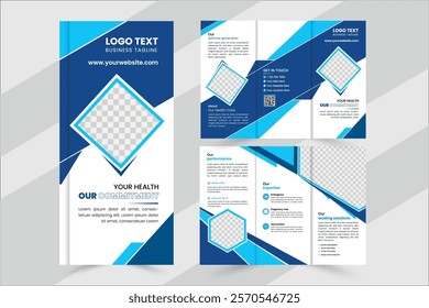 
Professional medical tri-fold design template, Clear and visually engaging for healthcare services and information.