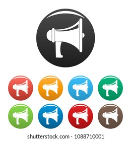 Professional megaphone icon. Simple illustration of professional megaphone vector icons set color isolated on white