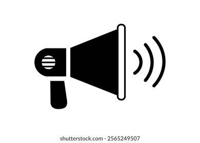 Professional megaphone speaker icon perfect for public speaking presentations, megaphone speaker icon, loudspeaker communication symbol, public speaking megaphone, media announcement icon