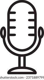 Icono de dispositivo de grabación de audio y micrófono profesional aislado en fondo blanco para podcasting y voz