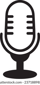 Symbol für professionelles Mikrofon- und Tonaufnahme-Gerät einzeln auf weißem Hintergrund für Podcasting und Sprache