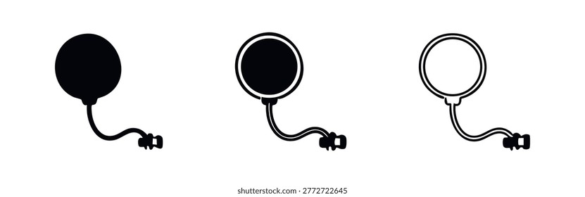 Professional Microphone Pop Filter Icon Set. Recording Studio Accessory Vector. Vocal Pop Screen for Broadcast.