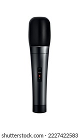 Professional microphone realistic composition with isolated image of audio recording mic vector illustration