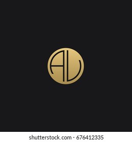 Professional Minimal Circular Shape initials A V or V A logo template of in vector