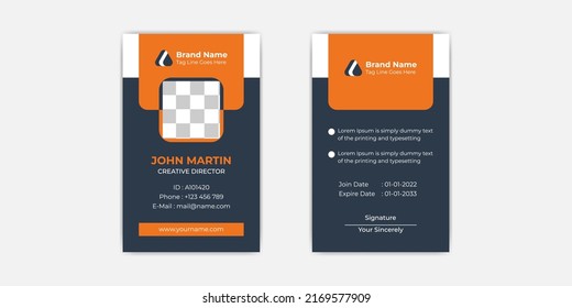 Professional Minimal Id Card Template Design