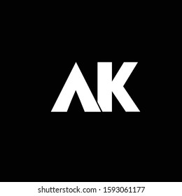 Professional Minimal Letter AK Logo Design in Editable Vector Format