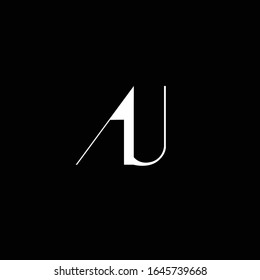 Professional Minimal Letter AU Logo Design in Editable Vector Format