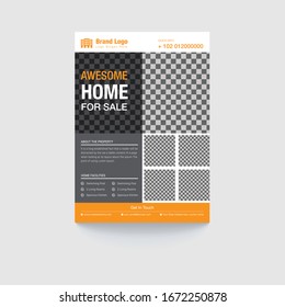 Professional, Minimal, Smart and Creative Real Estate Agent Flyer & Poster Template. Premium Template  Land business promotion flyer. Leaflet for business promotion vector template in print version.