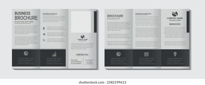 Professional Minimalist 4 Pages Print Trifold Business Brochure Design