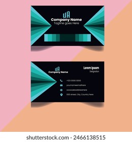 Professional and Minimalist black and blue color Business Card Design
