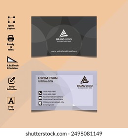 Professional and Minimalist Company  Business Card Design or information card vector design