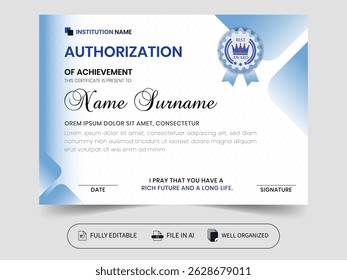 Professional Minimalist Educational Certificate Layout Design
