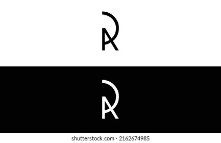 Professional and Minimalist Letter AP AR Logo Design, Editable in Vector Format in Black and White Color