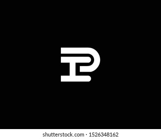 Professional and Minimalist Letter HP PH IP PI Logo Design, Editable in Vector Format in Black and White Color