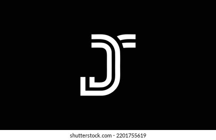 Professional and Minimalist Letter J TJ JT Logo Design, Editable in Vector Format in Black and White Color