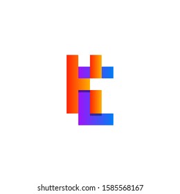 Professional and Minimalist Letter KL Logo Design. Uppercase letter in orange and purple gradient color shape. Editable vector can be used for company and trademark. Isolated in white background.