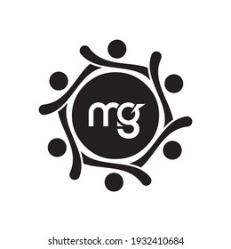 Professional and Minimalist Letter MG Logo Design, Editable in Vector Format in Black and White Color