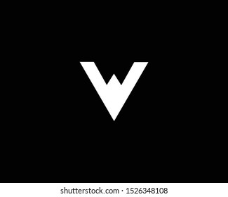 Professional and Minimalist Letter WV VW Logo Design, Editable in Vector Format in Black and White Color