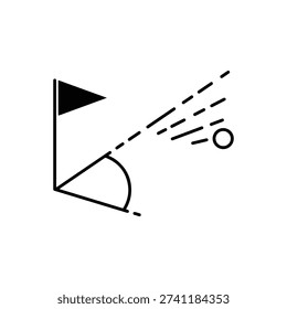 A professional minimalist line art vector illustration of a soccer corner kick. Featuring a corner flag, pitch markings, and a ball trajectory, ideal for sports, football tournament posters, and athletics-themed designs.
