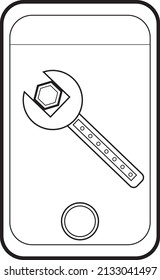 Professional mobile maintenance icon on a white background