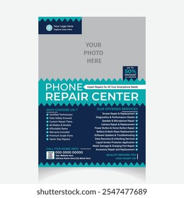 Professional mobile phone repair flyer layout