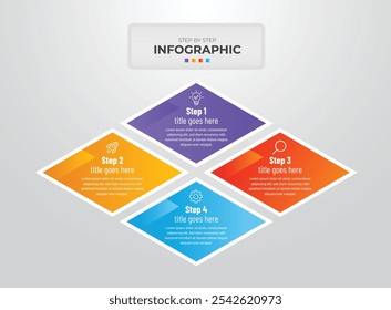 Modelo infográfico de passos a passo profissional