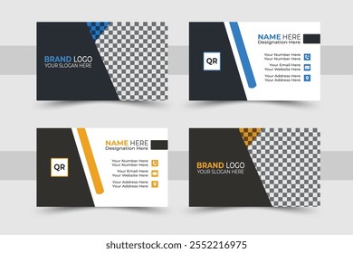 Profesional y variación moderna de 2 colores Diseño de Plantilla de tarjeta de visita de sitio doble. diseño de tarjeta de visita de Vector simple y limpio, diseño creativo y de tarjeta de visita