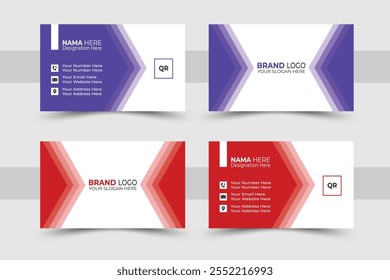 Professional and Modern 2 color variation Double site business Card Template Design. simple and clean Vector Visiting Card Design, Creative and Business Card Design