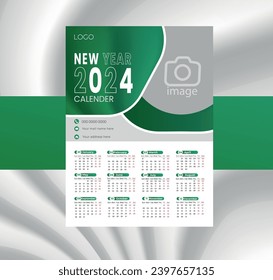 Professional Modern 2024 Wall Calendar Design.