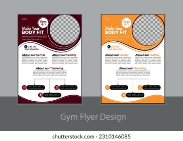 Professional modern A4 size gym flyer design template,gym,workout,fitness and sports social media post design,fitness social meia post banner design.