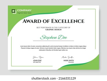 Professional and Modern Award Certificate Design Template