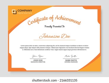 Professional and Modern Award Certificate Design Template