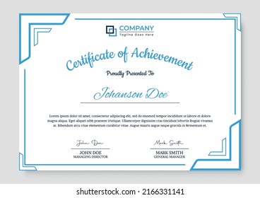 Professional and Modern Award Certificate Design Template