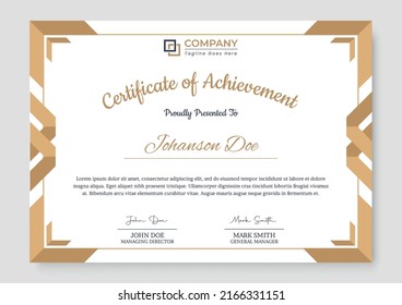 Professional and Modern Award Certificate Design Template