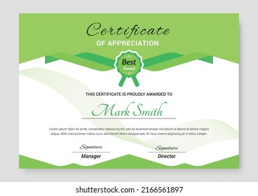 Professional and Modern Award Certificate Design Template