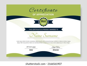 Professional and Modern Award Certificate Design Template