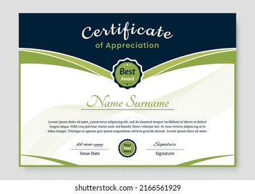 Professional and Modern Award Certificate Design Template