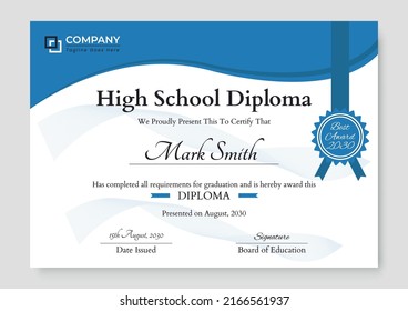 Professional and Modern Award Certificate Design Template