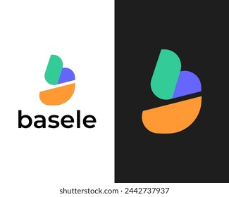 Vector profesional moderno de la plantilla del logotipo del icono de la aplicación B para la empresa