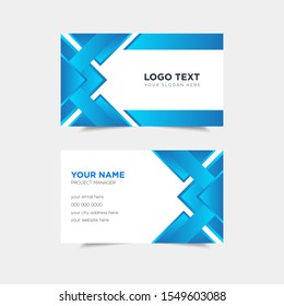 Professional modern business card with abstract blue