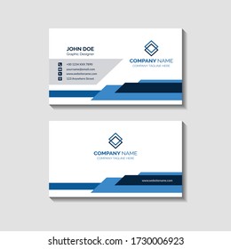 Professional Modern Business card design template with Blue and Black color