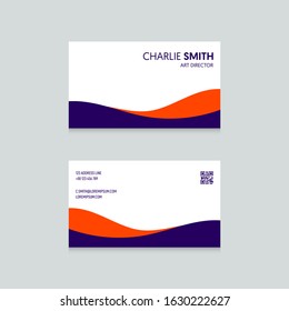 Professional modern business card template design modern minimal style, vector illustration