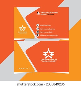 Professional And modern business card vector template design with red and yellow color design in illustration 