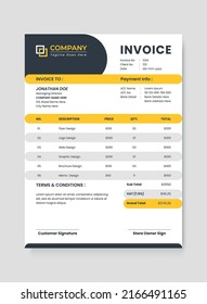 Professional and Modern Business Invoice Design Template