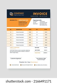 Professional and Modern Business Invoice Design Template