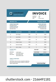 Professional and Modern Business Invoice Design Template