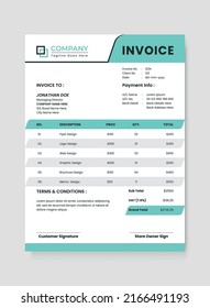 Professional and Modern Business Invoice Design Template