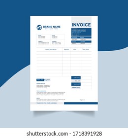 Professional & Modern Business Invoice Template Vector Format